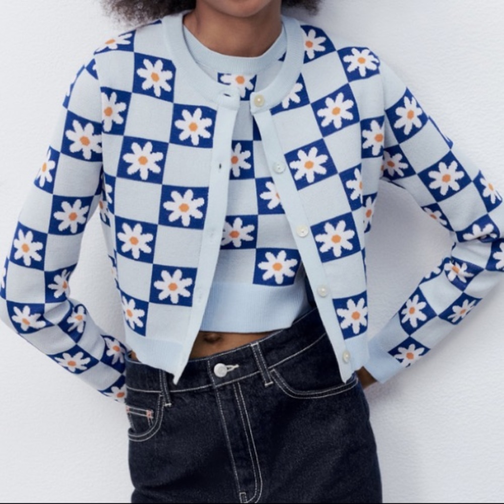zara daisy jacquard sweater